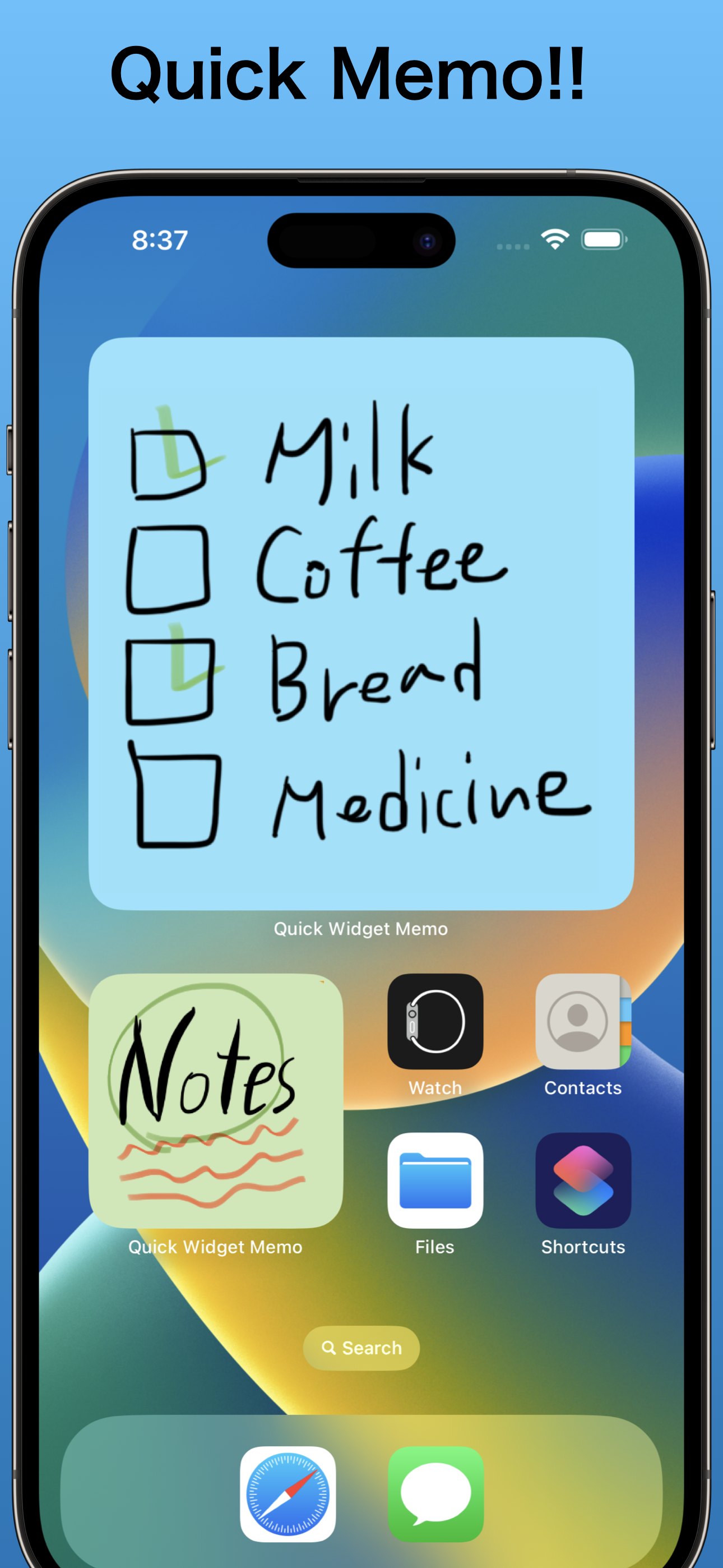 Quick Widget Memo