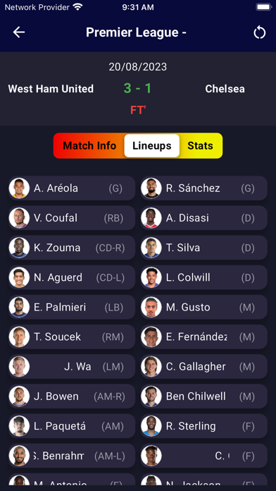Live Soccer Score Updates Screenshot