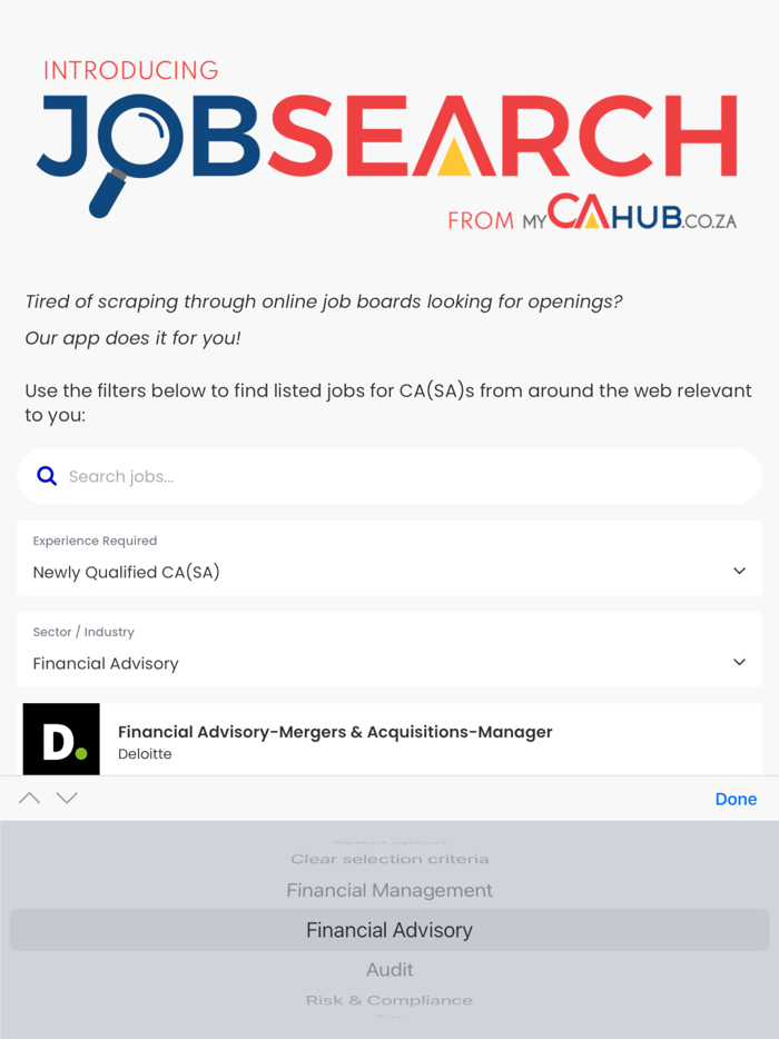 JobSearch from myCAhub™