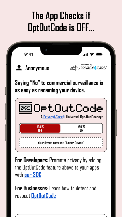 OptOutCode Easy Device Opt-Out Screenshot