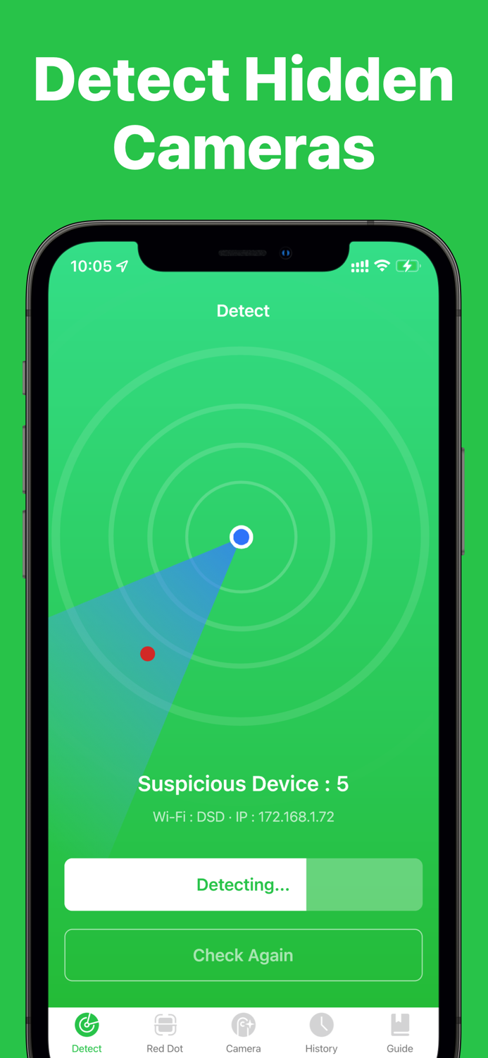 Hidden Pinhole Camera Finder
