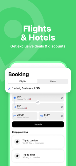 ‎App in the Air: Flights Hotels Screenshot