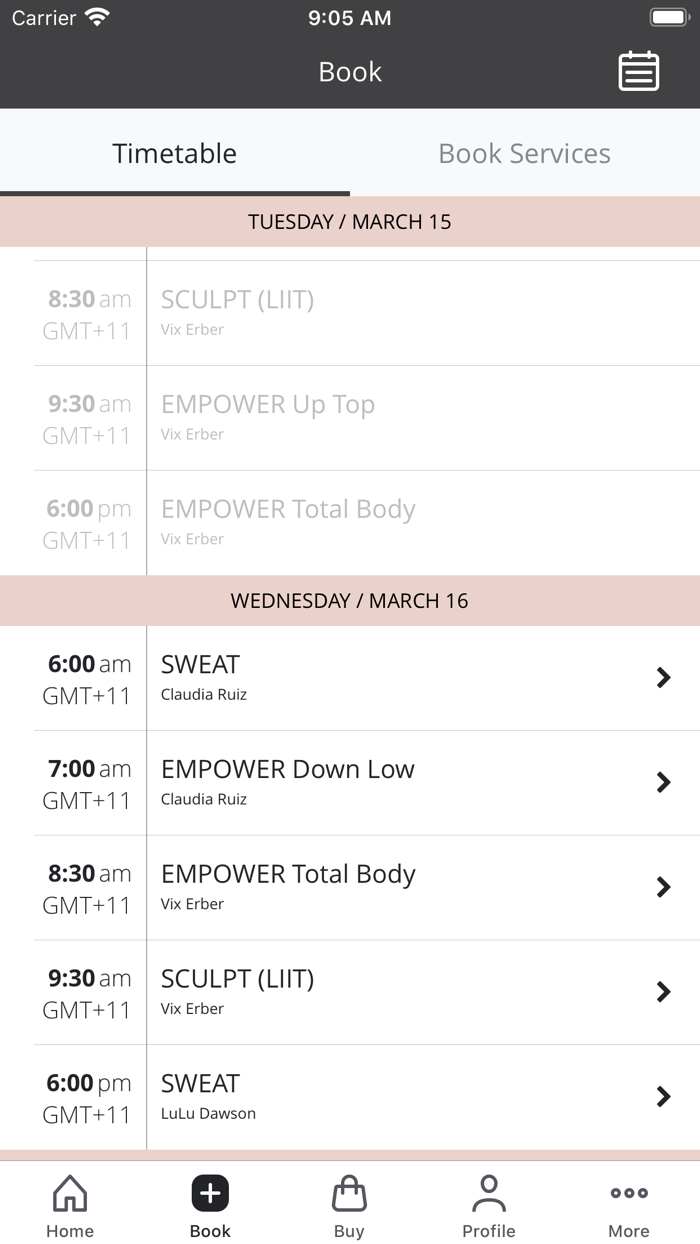 Bondi Vixen Booking App