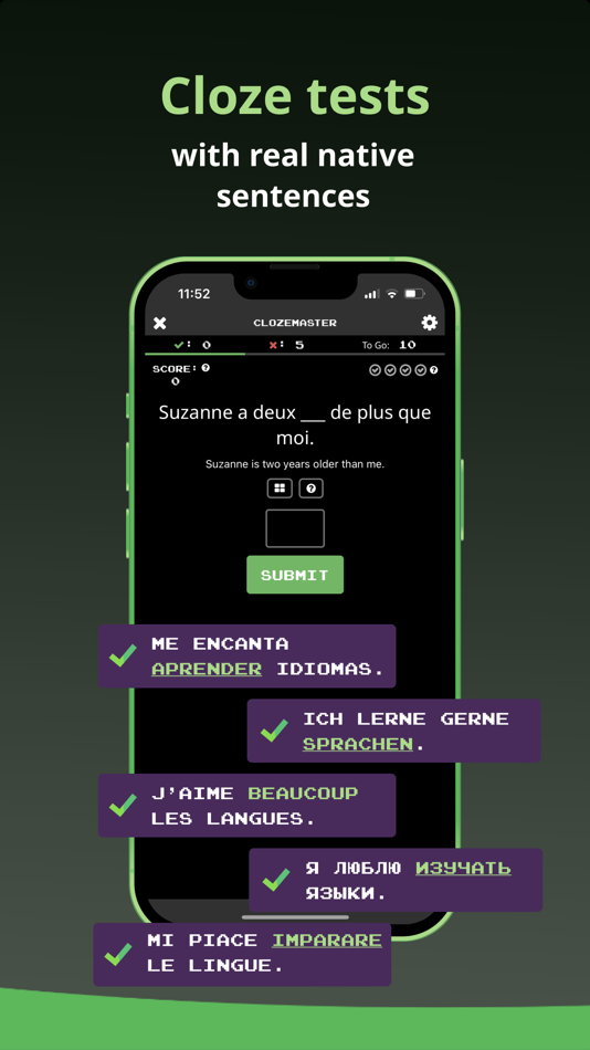 #4. Clozemaster: language learning (iOS) Podle: Language Innovation LLC