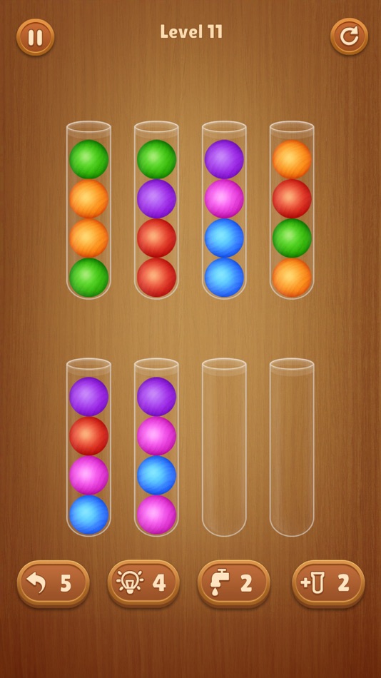 #3. Color Ball Sort Wooden Puzzle (iOS) By: Nguyen Thi Minh Trang