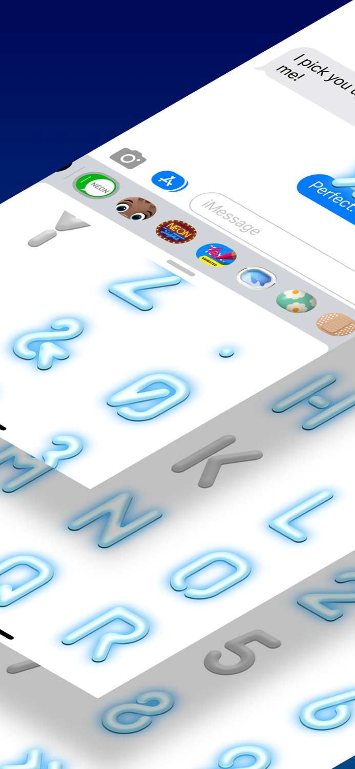 Neon Letter Animated Stickers