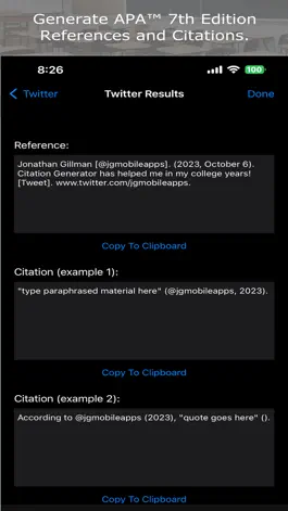 Game screenshot Citation Generator apk