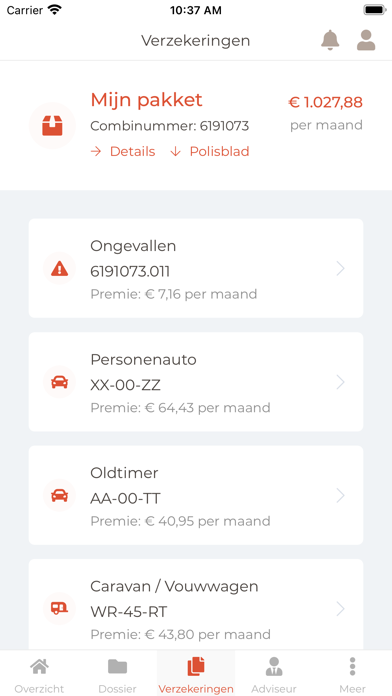 VerzekeringApp Screenshot