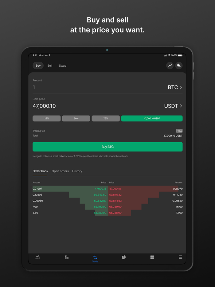 Incognito crypto wallet