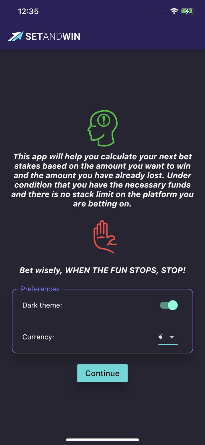SetAndWin. Bets calculator