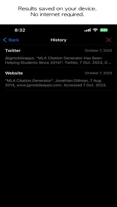 MLA Citation Generator Screenshot