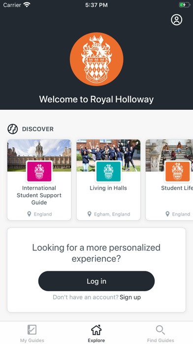 Official Royal Holloway app Screenshot