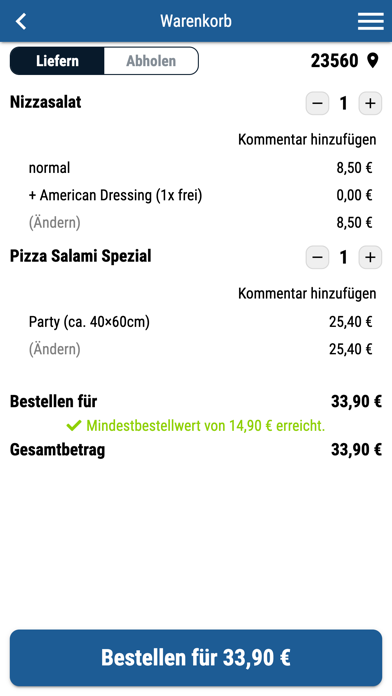 U.S. Pizza Express Screenshot