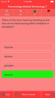 pulmonology medical terms quiz iphone screenshot 3