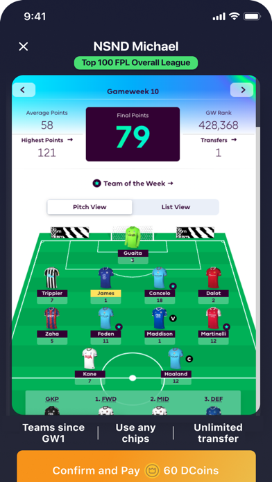 dFantasy for FPL Screenshot