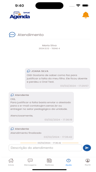 Agenda Senac RN Screenshot