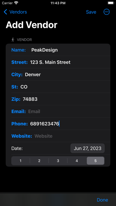 Photo Gear Database Screenshot