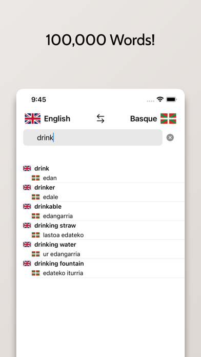 Basque-English Dictionary Screenshot