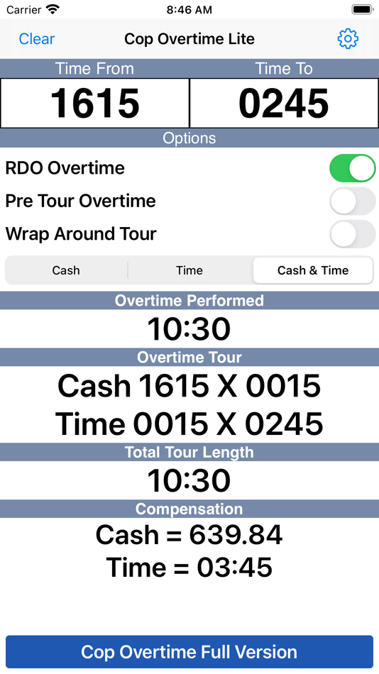 #1. Cop Overtime Lite (iOS) 由: JC Accounting & Innovative Technologies, Inc