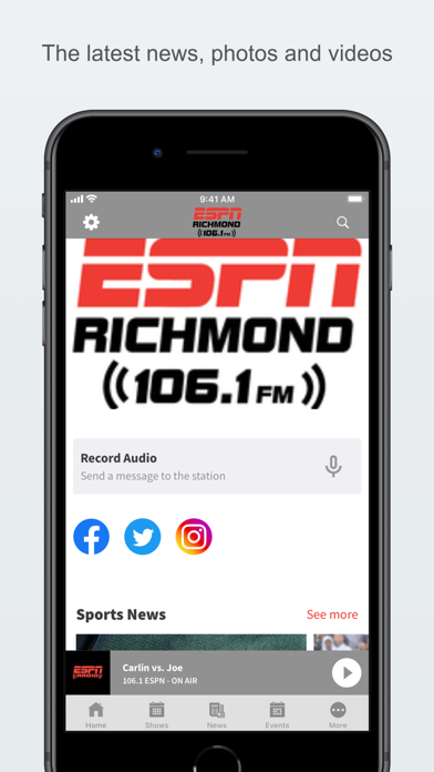 Screenshot #1 pour 106.1 ESPN