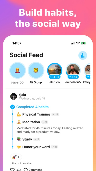 Screenshot #3 pour Keystone: Social Habit Tracker