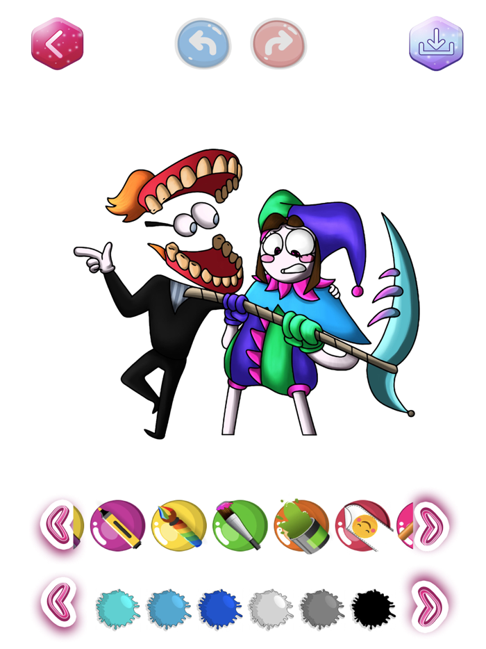 Digital Circus Coloring Book