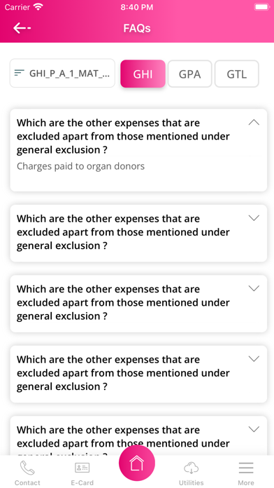 PINC Group Health Insurance Screenshot