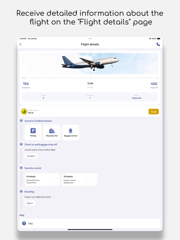 UzAirports iPad screenshot 5 - Travel app