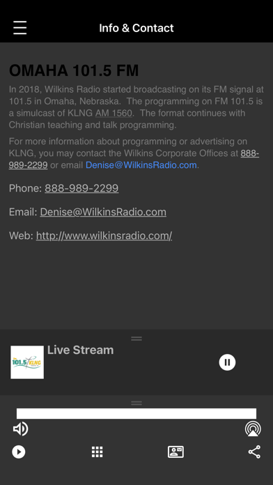 KLNG 101.5FM Radio Screenshot