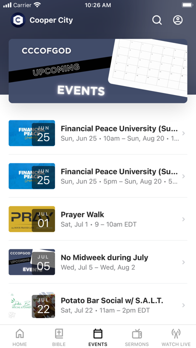 Cooper City Church of God App Screenshot
