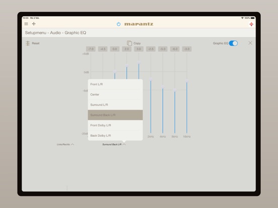 Marantz AVR Remote iPad app afbeelding 6