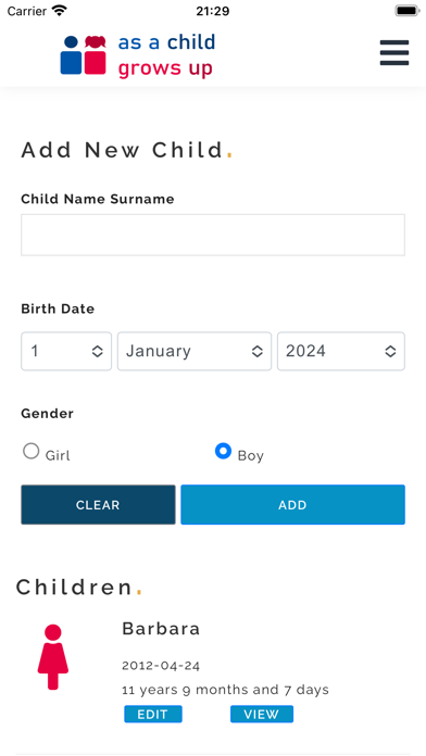 Percentile Growth Chart Screenshot