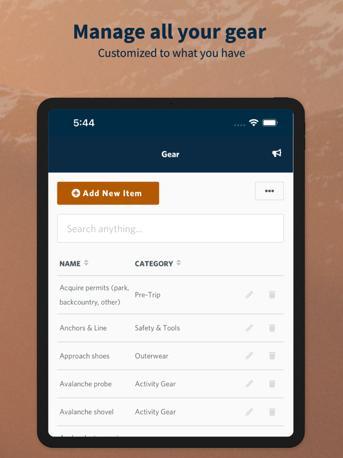 Packup - Trip Planning