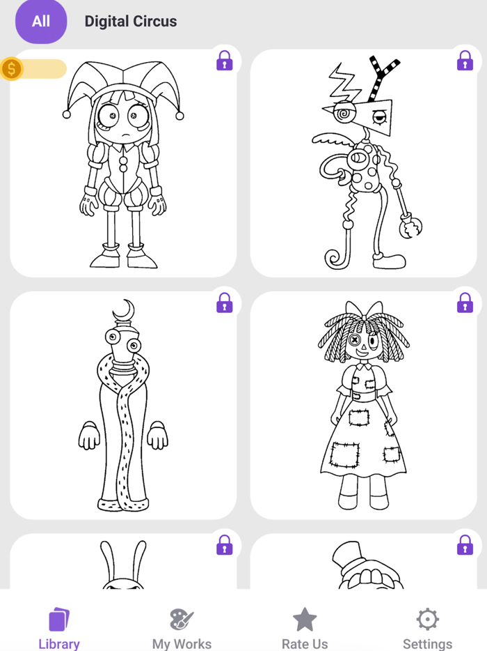 Pomni Digital circus coloring