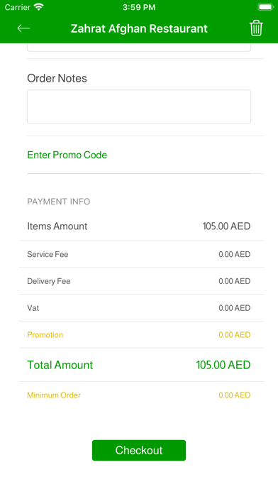 ZahratAfghan Restaurant Screenshot