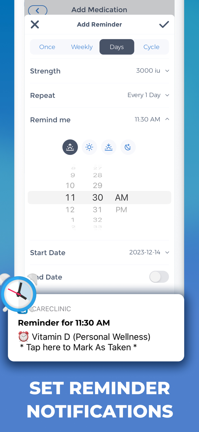 Tracker Reminder - CareClinic