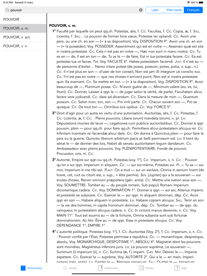 Tabula Dictionnaire Latin