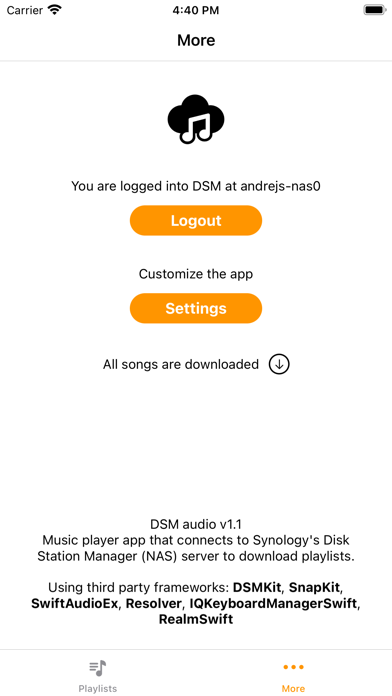 DSM audio Screenshot