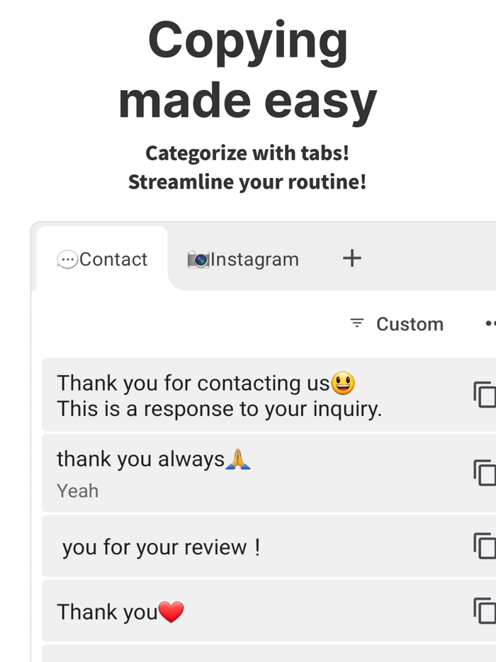 Copipe - clipboard and tab