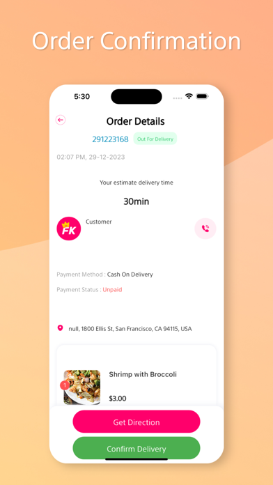 FoodKing - Delivery Screenshot