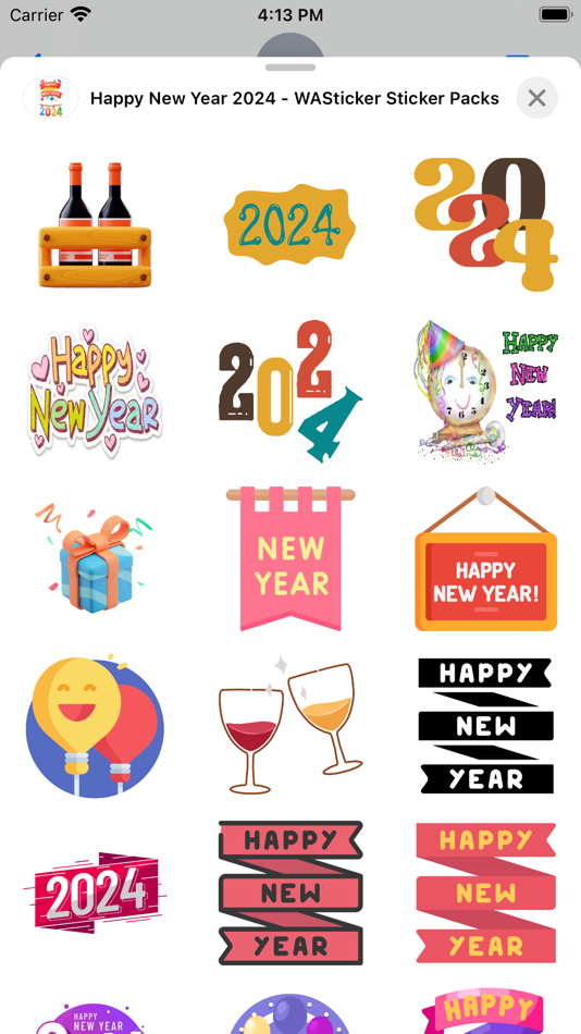 #5. Happy New Year 2024 -WASticker (iOS) By: Insta‎nt D‎ig‎ital