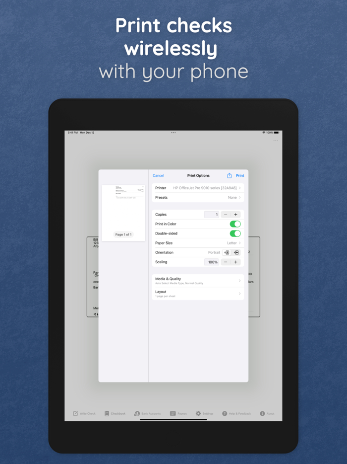 Check Writer Print Checks