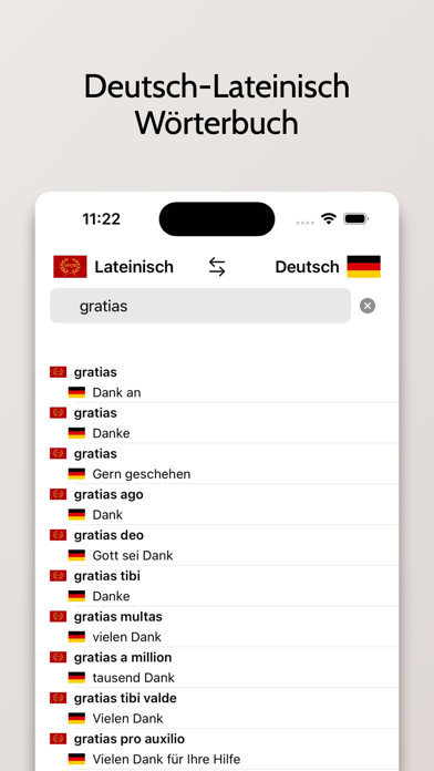 Lateinisch-Deutsch Wörterbuch Screenshot