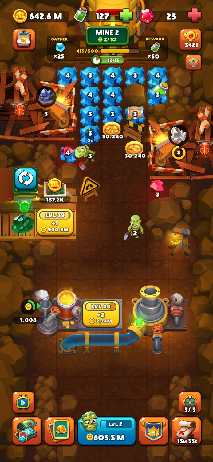 Idle Zombie Miner Gold Tycoon