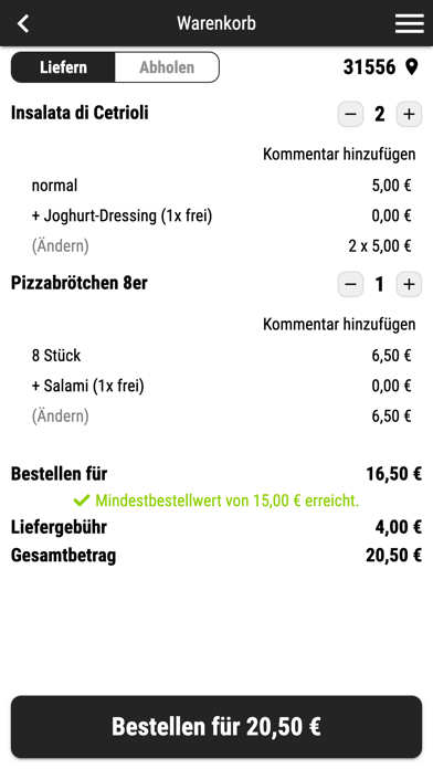 Fattoria Wiedensahl Pizza-Taxi Screenshot