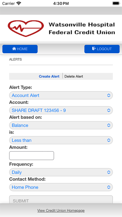 Watsonville Hospital FCU Screenshot