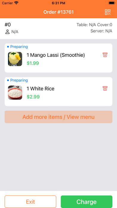 Restaurant Employee App Screenshot