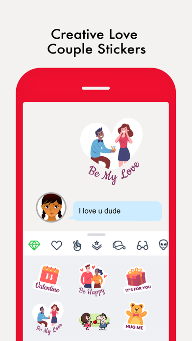 Screenshot #3 pour Love Couple Stickers Messages