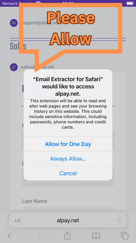 #4. Email Extractor for Safari (macOS) By: Mustafa Alpay