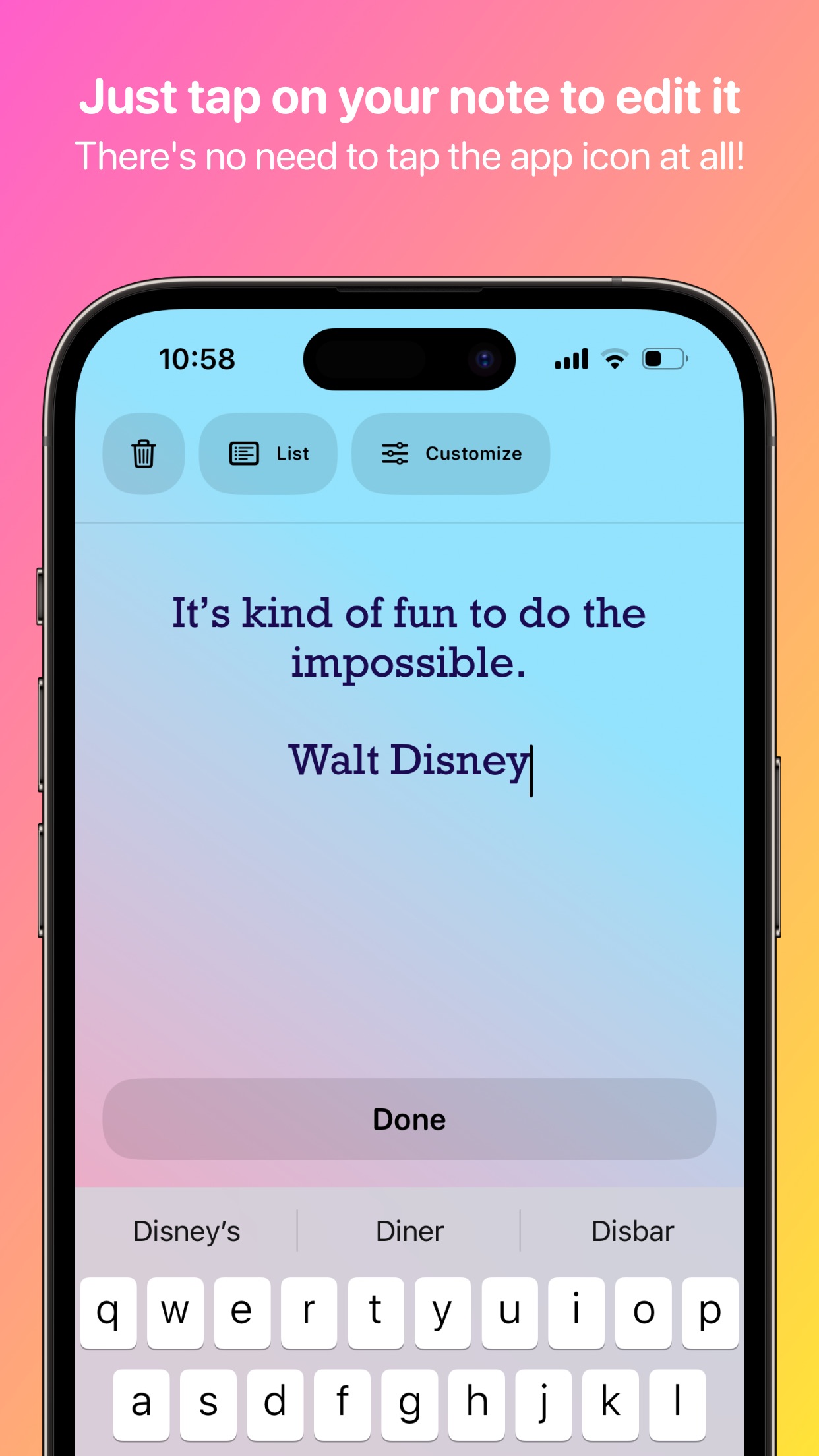 Screenshot do app Sticky Widgets